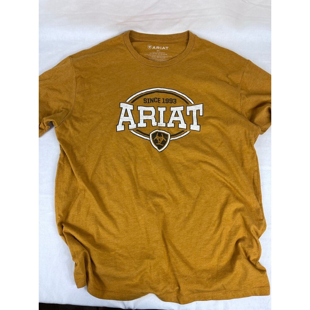 Ariat Graphic T-Shirt XL Mustard Yellow Logo Tee Since 1993